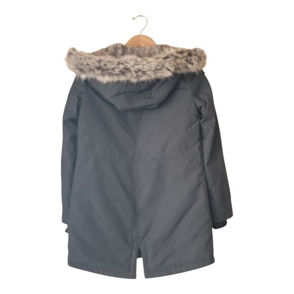 Levi's Black Arctic Cloth Shortie Parka Jacket with Faux Fur Hood Women's XS NWT - Picture 7 of 15